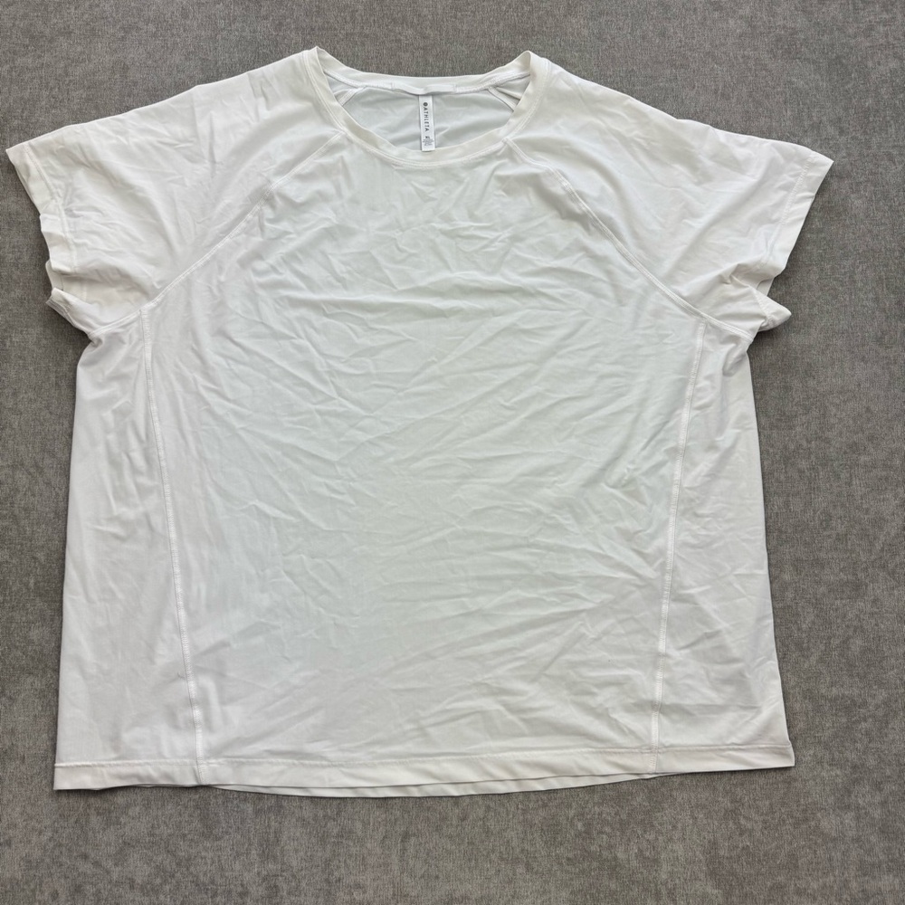 Athleta Ultimate Train Tee White Short Sleeve Athletic Top Women’s XL